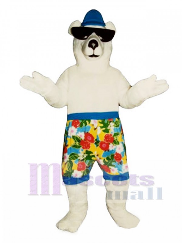 New Beach Bear with Shorts Mascot Costume