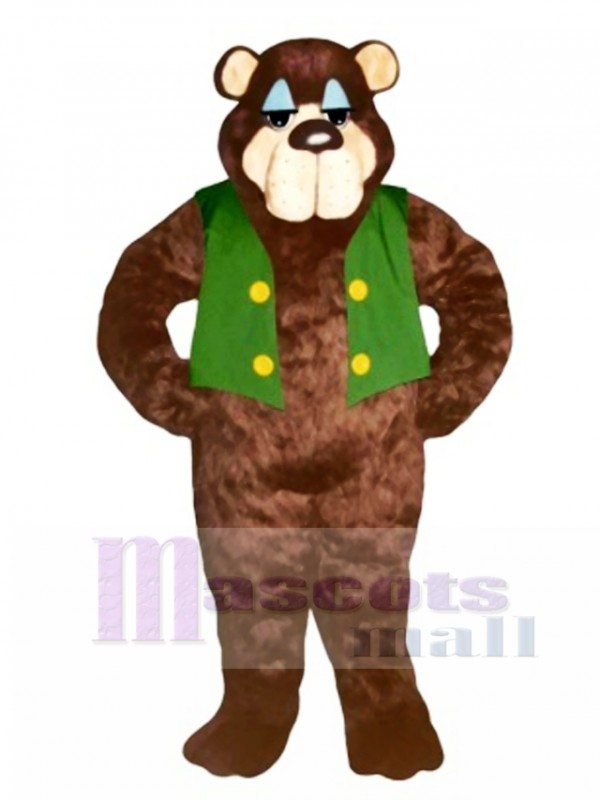 Cute Bramble Bear with Vest Mascot Costume