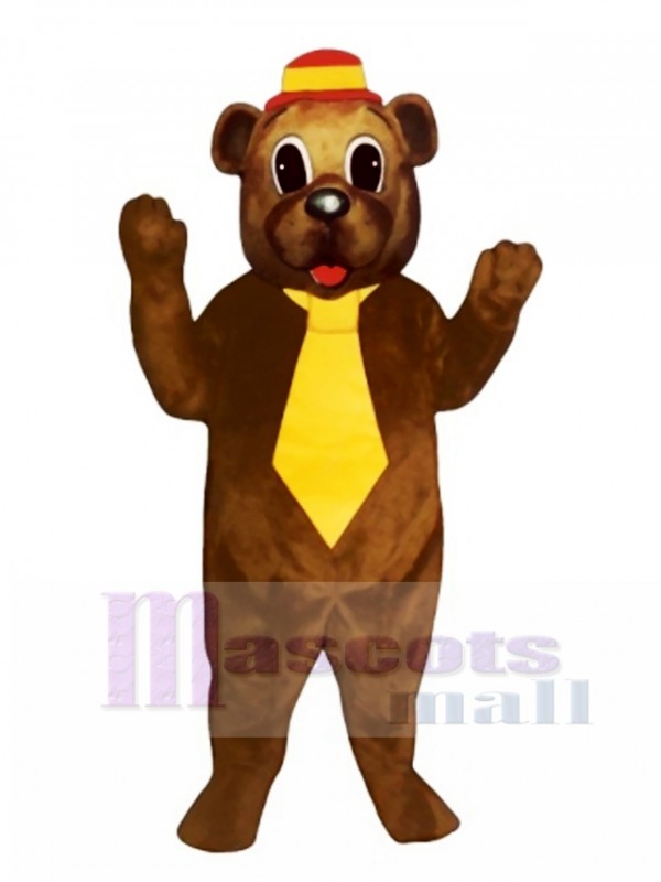 Father Bear with Hat & Tie Mascot Costume