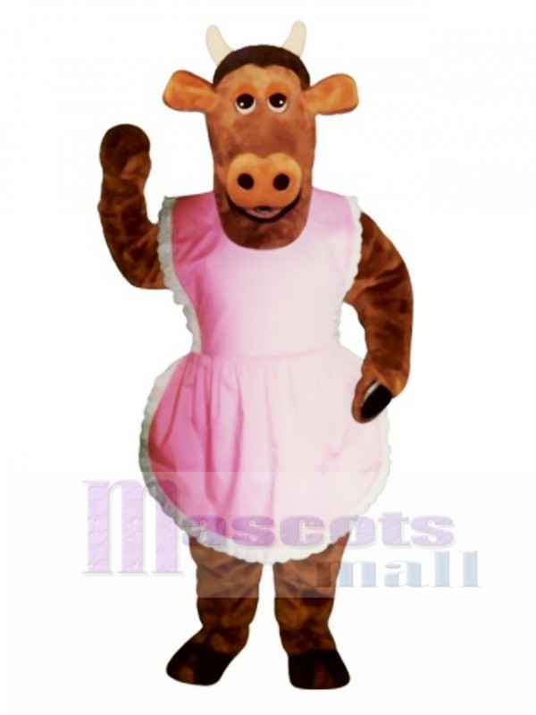 Heifer Cow with Apron Mascot Costume
