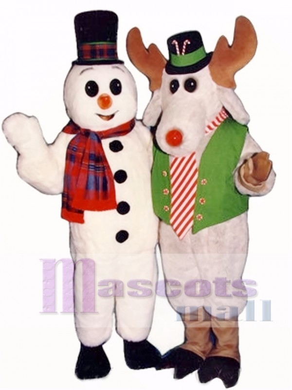 Peppermint Moose with Lite-up Nose Christmas Mascot Costume