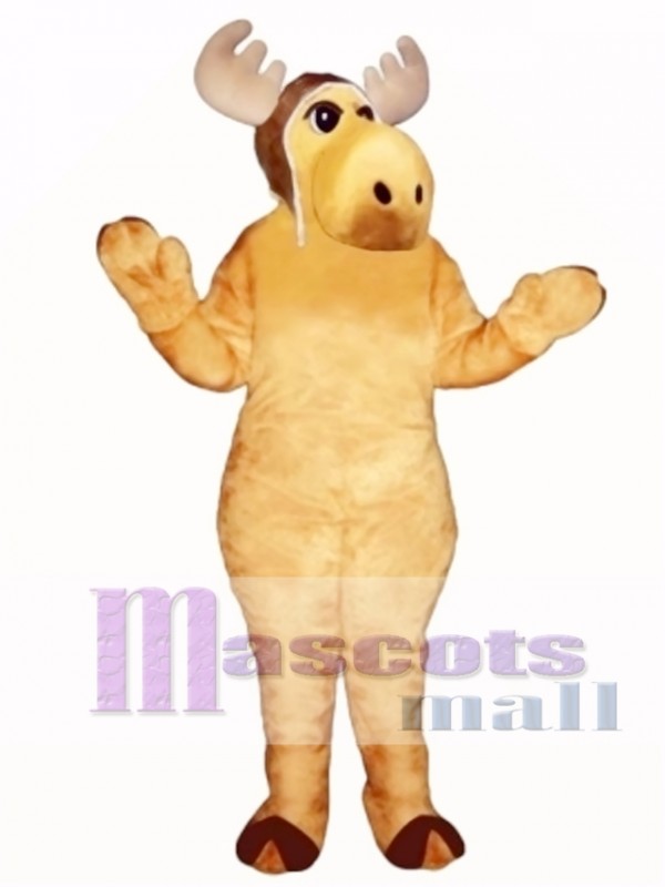 Cute Flying Moose with Hat Mascot Costume