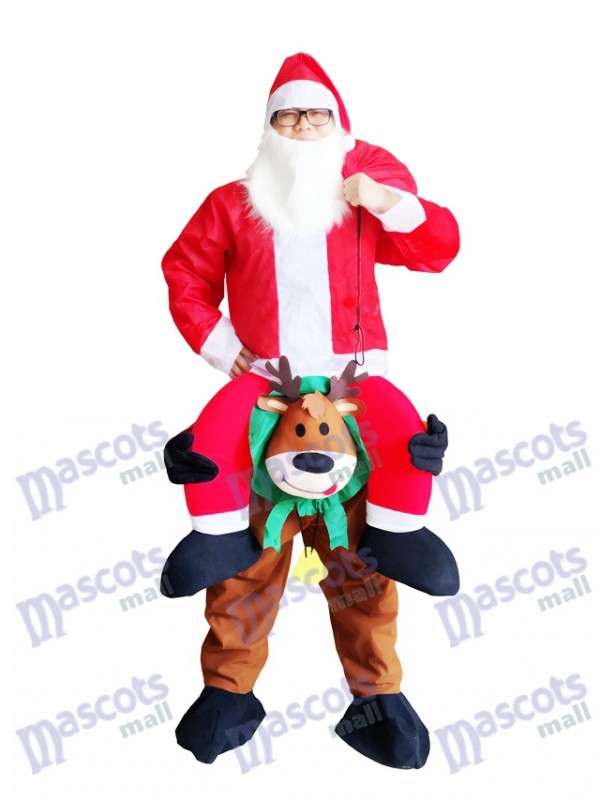 Reindeer Carry Me Mascot Costume Reindeer Carry Santa Claus Christmas Fancy Dress