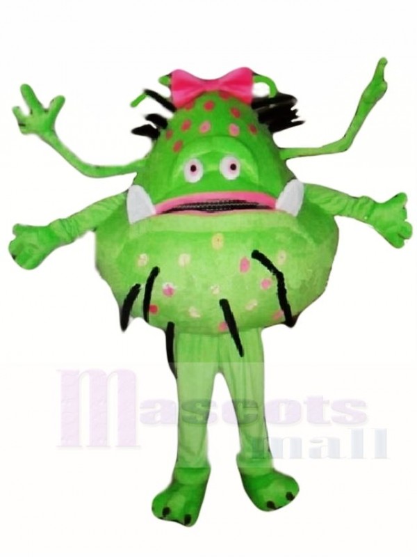 Green Bacterial Germ Alien Girl Mascot Costumes