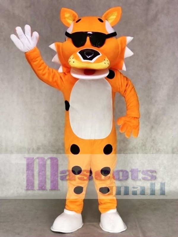 Cute Orange Chester Cheetah with SunGlasses Mascot Costume
