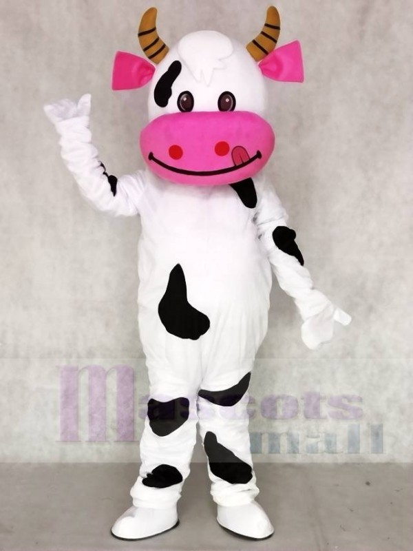 Pink Ear Cow Mascot Costumes Animal