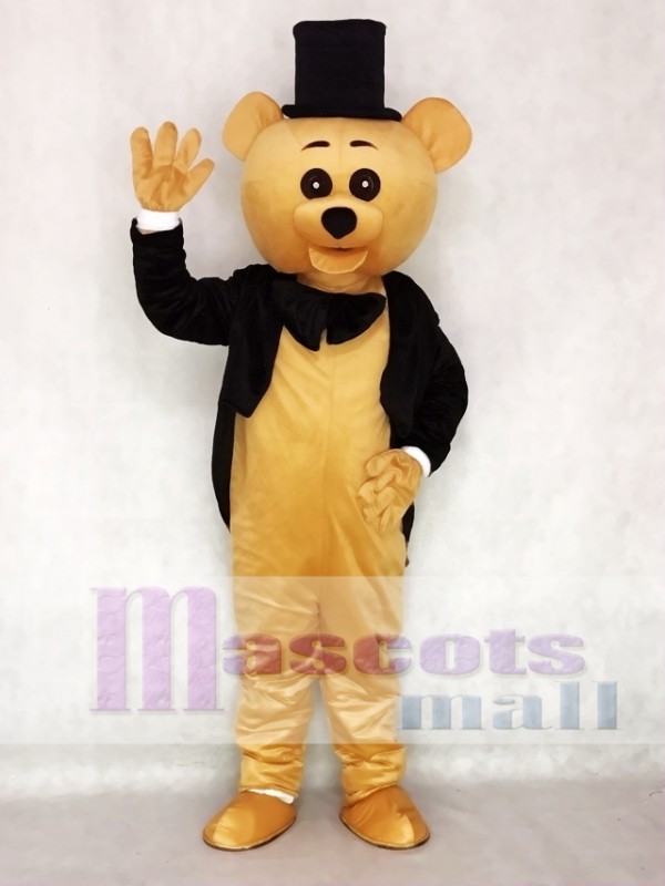 Ritual Bear Mascot Costume Brown Teddy Bear Gentleman Suit Animal 