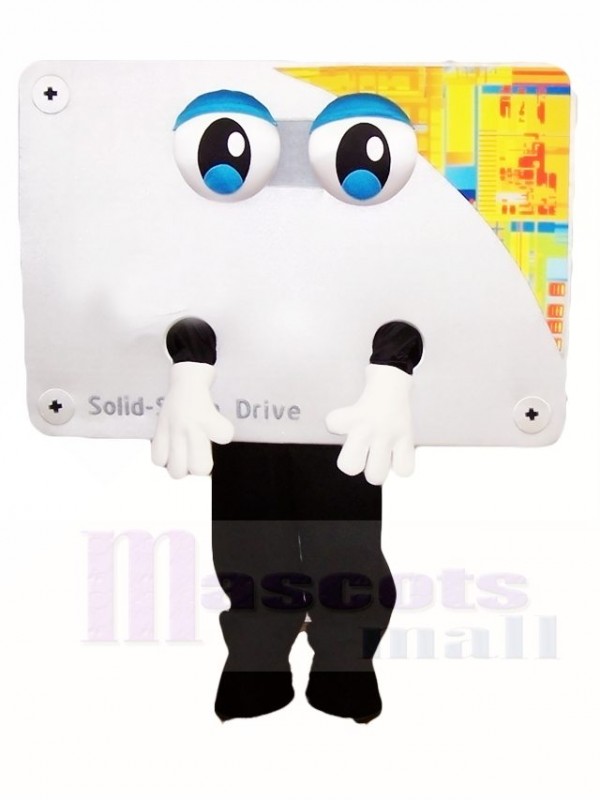 White Computer Displayer Mascot Costumes  