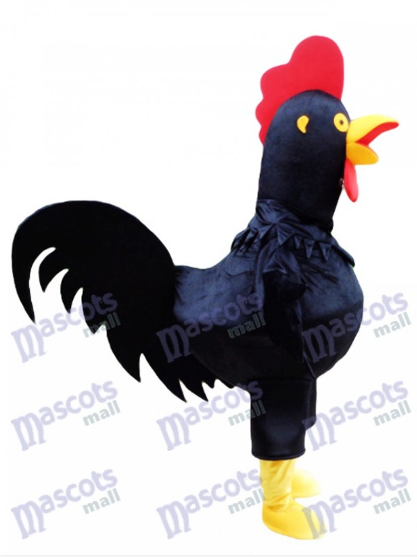 Black Cock Rooster Mascot Costume 