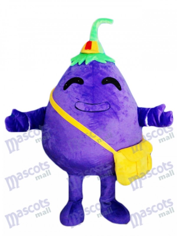 Purple Eggplant Child Vegetable Mascot Costume Food Plant