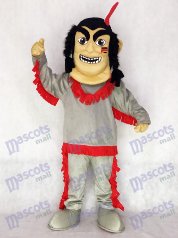Native American Indian Mascot Costume with Red Feather