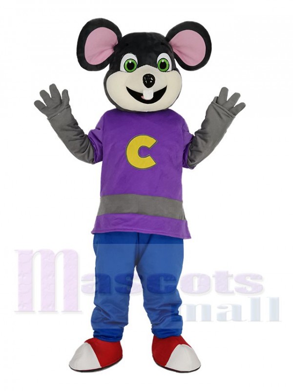 Chuck E Cheese Mouse With Beige Face Mascot Costume
