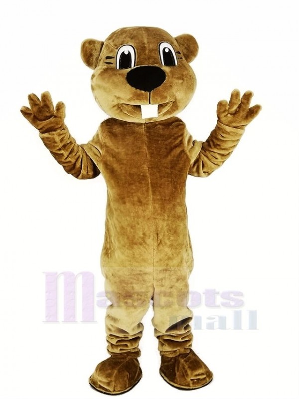 Brown Beaver Mascot Costume Animal Adult