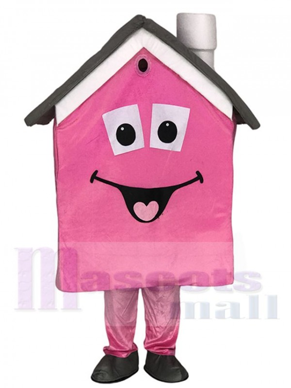 Pink Housing House Real Estate Agent Mascot Costume Promotion