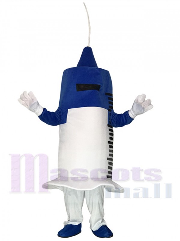 White and Blue Syringe for Hospital Clinic Mascot Costume