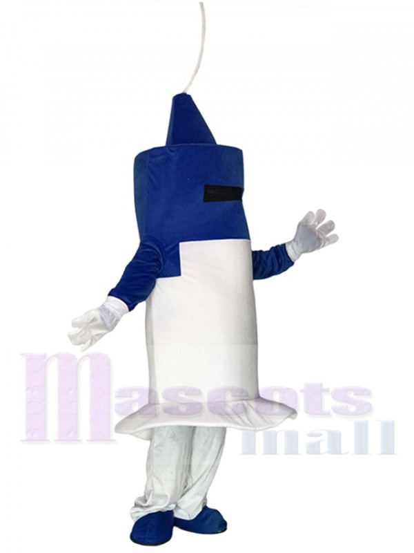 White and Blue Syringe for Hospital Clinic Mascot Costume