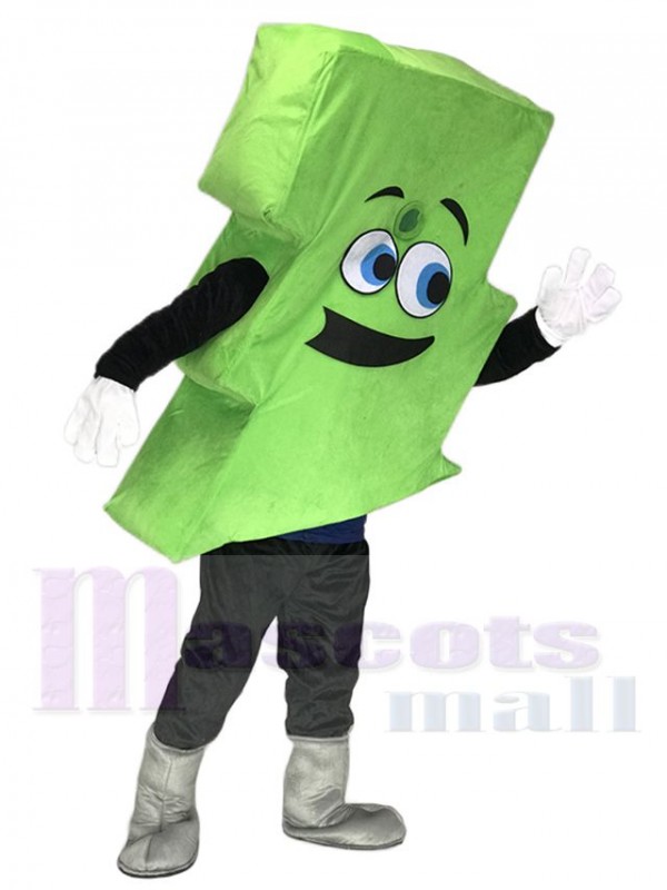 Cute Neon Green Lightning Bolt Mr. Electric Lightning Bolt Mascot Costumes