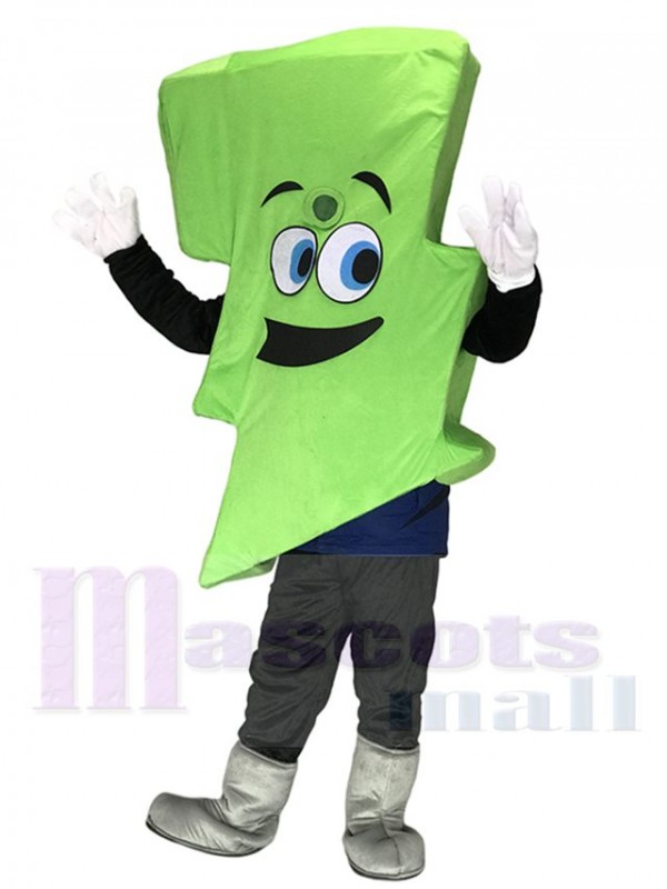 Cute Neon Green Lightning Bolt Mr. Electric Lightning Bolt Mascot Costumes