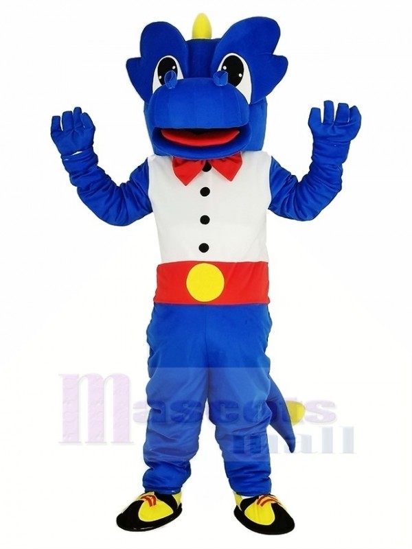 Blue Dragon Mascot Costume Cartoon