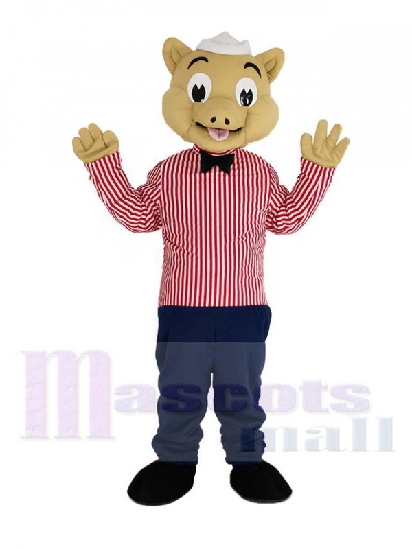 Waiter Pig Mascot Costume Animal