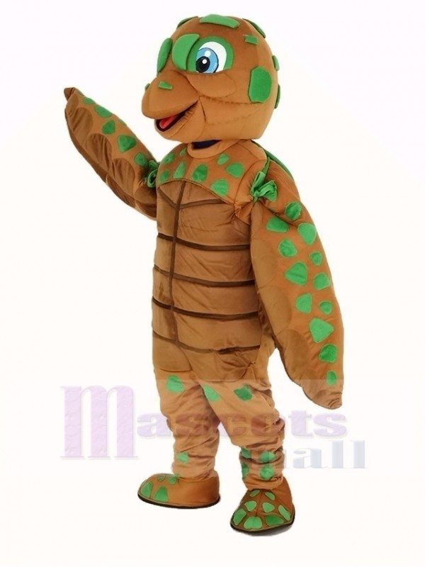 Green and Brown Sea Turtle Mascot Costume Animal