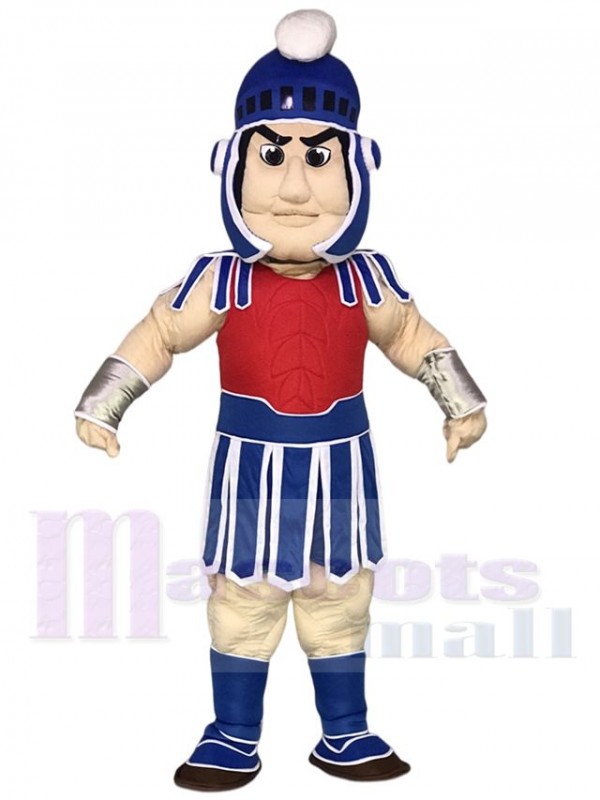 Blue Spartan Trojan Knight Sparty with Red Chest Mascot Costumes 