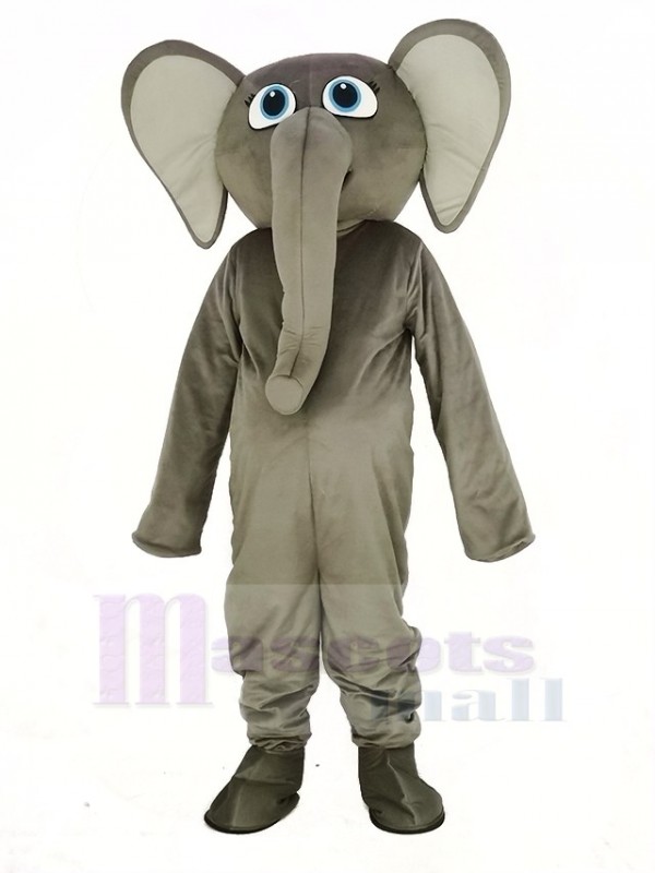 Grey Elephant Mascot Costume Cartoon