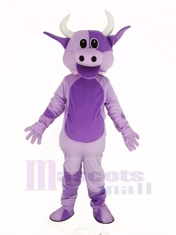 Purple Cow Mascot Costume Animal