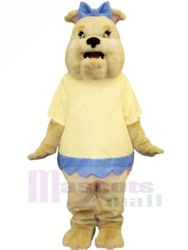 Bulldog with Yellow T-shirt Mascot Costumes