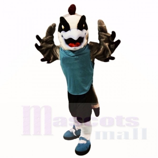 Sport Falcon with Blue Shirt Mascot Costumes Cartoon