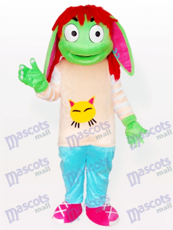 Handsome Dudu Pink Shirt and Blue Trousers Adult Mascot Costume