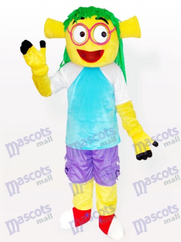 Smiling Wen Dudu Blue Dress Adult Mascot Costume