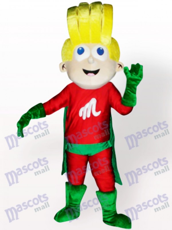 Super Boy Cartoon Adult Mascot Costume