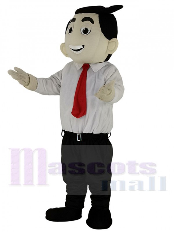 Red Tie Office Boy Business Man Mascot Costumes People