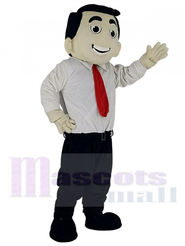 Red Tie Office Boy Business Man Mascot Costumes People