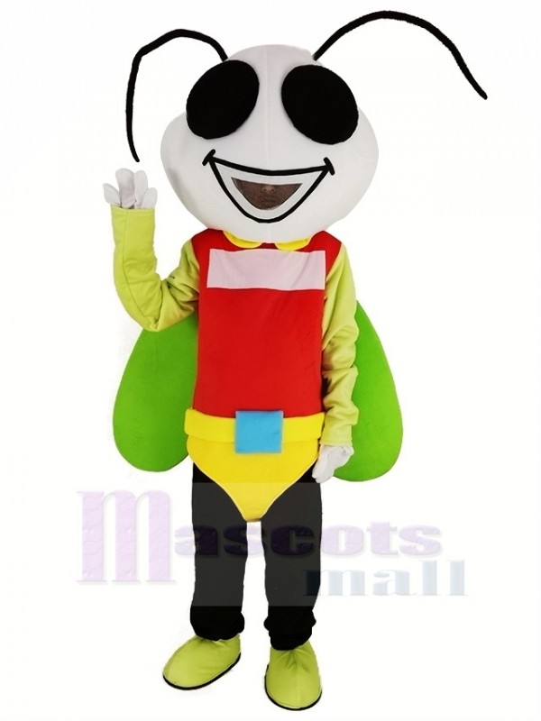 White Head Firefly Mascot Costume Insect