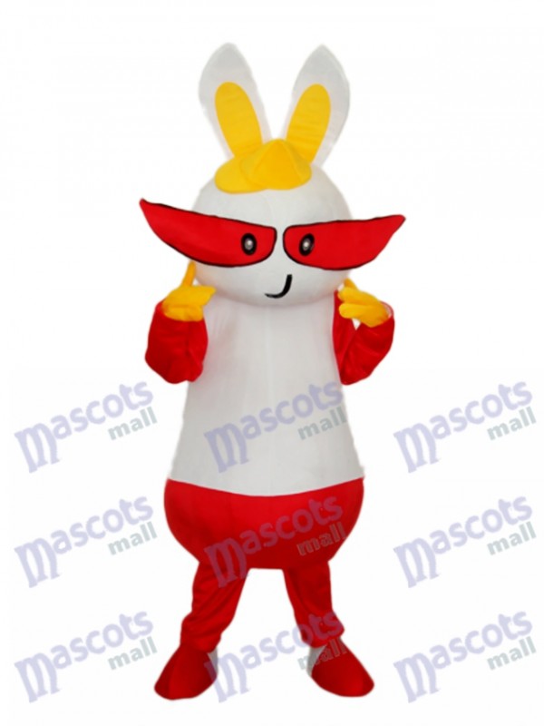 Easter Yellow Hat Rabbit Mascot Adult Costume