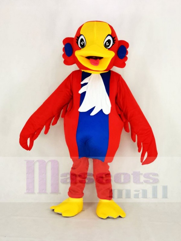 Yellow Head Red Swan Bird Mascot Costume School