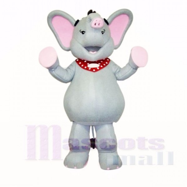 Grey and Pink Elephant Mascot Costumes Cartoon