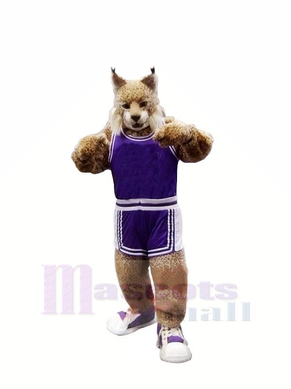 School Bobcat in Suit Mascot Costumes Cartoon