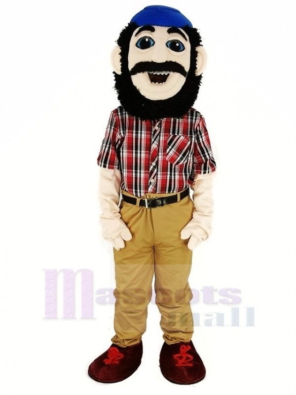 Lumberjack with Blue Hat Mascot Costume